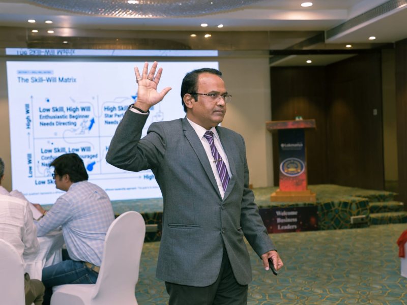 Dr. Nitin Rishi facilitating a session on the Skill–Will matrix